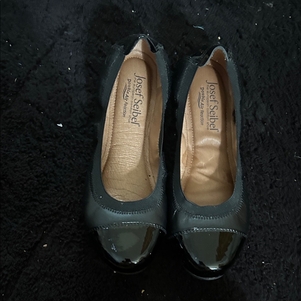 Josef Seibel Black Patent Flats